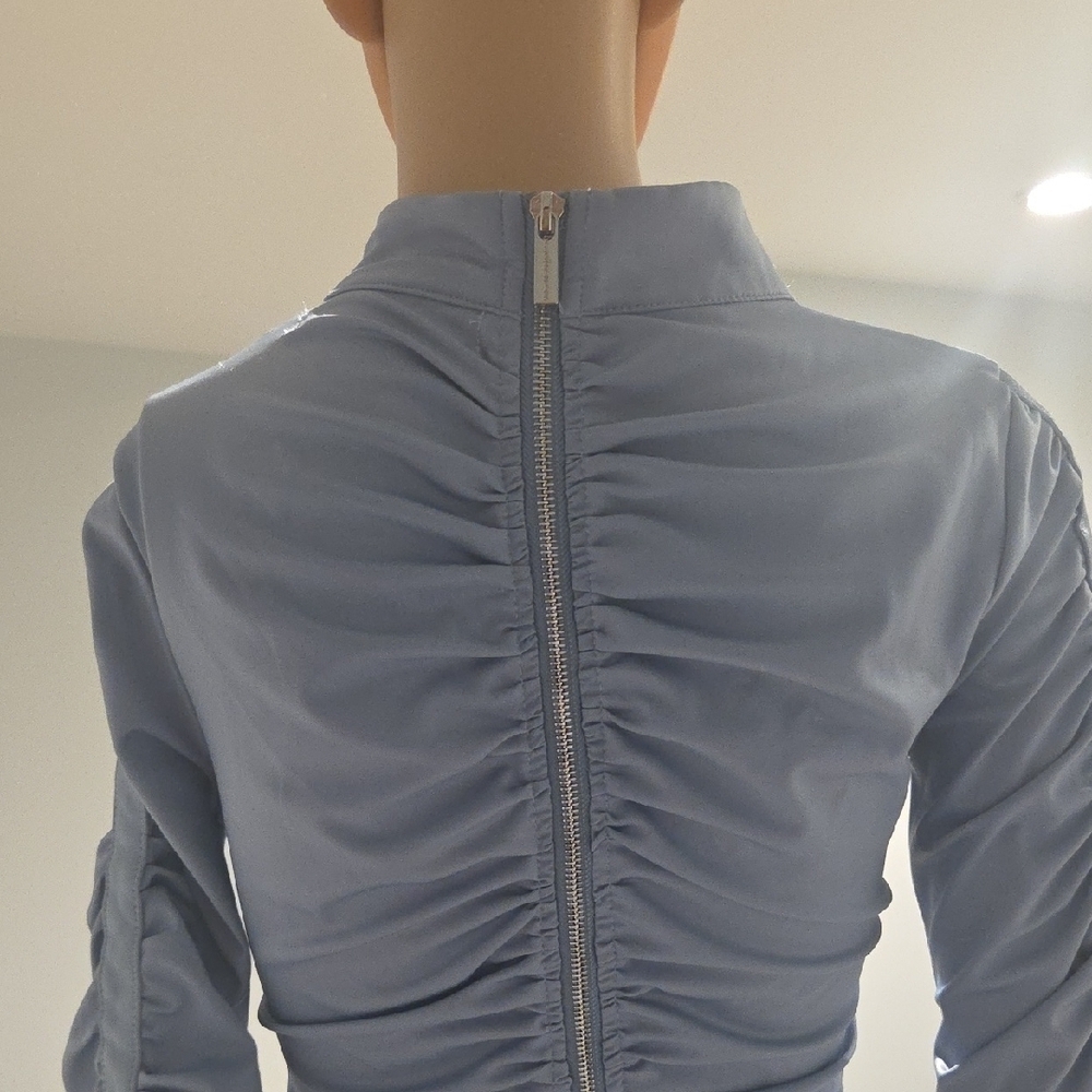 Maniere De Voir Grey Gathered Bodysuit - Picture 15 of 16